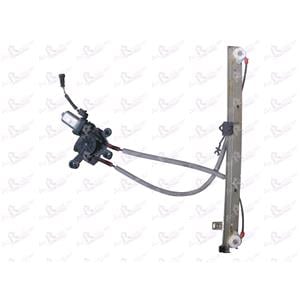 Window Regulators, Front Left Electric Window Regulator (with motor) for Iveco EuroTech MT, 1992 1998, 2 Door Models, WITHOUT One Touch/Antipinch, motor has 2 pins/wires, AC Rolcar