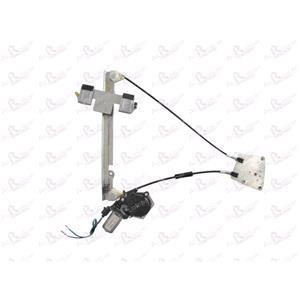 Window Regulators, Rear Left Electric Window Regulator (with motor) for FORD FIESTA VI, 2008 , 4 Door Models, WITHOUT One Touch/Antipinch, motor has 2 pins/wires, AC Rolcar
