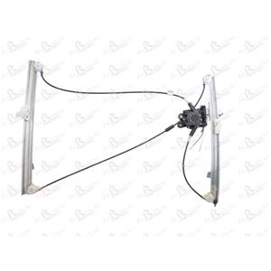 Window Regulators, Front Right Electric Window Regulator (with motor) for RENAULT CLIO III (BR01, CR01),  2005 2012, 2 Door Models, WITHOUT One Touch/Antipinch, motor has 2 pins/wires, AC Rolcar