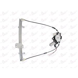 Window Regulators, Front Left Electric Window Regulator (with motor) for FORD COURIER van (F3L, F5L), 1991 1996, 2 Door Models, WITHOUT One Touch/Antipinch, motor has 2 pins/wires, AC Rolcar
