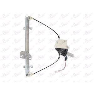 Window Regulators, Front Right Electric Window Regulator (with motor) for FORD FIESTA Mk III (GFJ), 1989 1997, 4 Door Models, WITHOUT One Touch/Antipinch, motor has 2 pins/wires, AC Rolcar