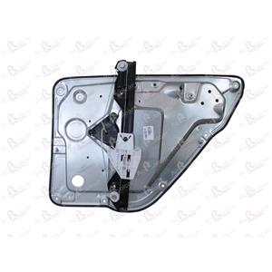 Window Regulators, Rear Left Electric Window Regulator Mechanism (without motor, panel with mechanism) for SKODA Fabia Saloon (6Y3), 1999 2007, 4 Door Models, WITHOUT One Touch/Antipinch, holds a standard 2 pin/wire motor, AC Rolcar