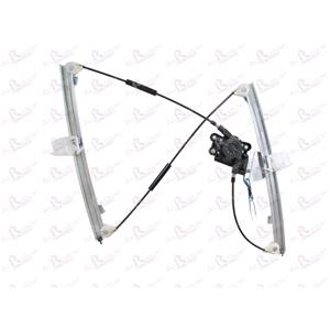 Window Regulators, Front Right Electric Window Regulator (with motor) for Peugeot 206 Hatchback (A/C),  1998 2012, 4 Door Models, WITHOUT One Touch/Antipinch, motor has 2 pins/wires, AC Rolcar