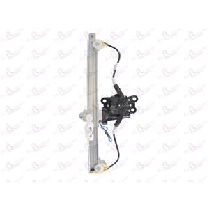 Window Regulators, Rear Left Electric Window Regulator (with motor) for RENAULT CLIO III (BR01, CR01),  2005 2012, 4 Door Models, WITHOUT One Touch/Antipinch, motor has 2 pins/wires, AC Rolcar