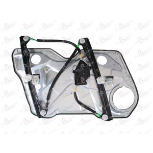 Window Regulators, Front Left Electric Window Regulator Mechanism (without motor, panel with mechanism) for SEAT TOLEDO Mk II (1M), 1999 2006, 4 Door Models, WITHOUT One Touch/Antipinch, holds a standard 2 pin/wire motor, AC Rolcar