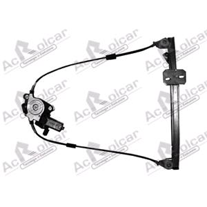 Window Regulators, Front Left Electric Window Regulator (with motor) for VW Polo (86C, 80), 1981 1994, 2 Door Models, WITHOUT One Touch/Antipinch, motor has 2 pins/wires, AC Rolcar