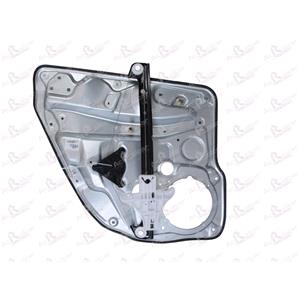 Window Regulators, Rear Left Electric Window Regulator Mechanism (without motor, panel with mechanism) for VW BORA Estate (1J6), 1999 2005, 4 Door Models, WITHOUT One Touch/Antipinch, holds a standard 2 pin/wire motor, AC Rolcar
