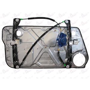 Window Regulators, Front Left Electric Window Regulator Mechanism (without motor, panel with mechanism) for VW BEETLE (9C1, 1C1), 1998 2010, 2 Door Models, WITHOUT One Touch/Antipinch, holds a standard 2 pin/wire motor, AC Rolcar