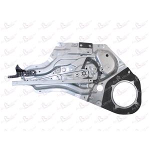 Window Regulators, Front Right Electric Window Regulator Mechanism (without motor, panel with mechanism) for Kia SOUL, 2009 2013, 4 Door Models, WITHOUT One Touch/Antipinch, holds a standard 2 pin/wire motor, AC Rolcar