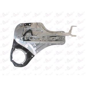 Window Regulators, Rear Right Electric Window Regulator Mechanism (without motor, panel with mechanism) for Kia SOUL, 2009 2013, 4 Door Models, WITHOUT One Touch/Antipinch, holds a standard 2 pin/wire motor, AC Rolcar