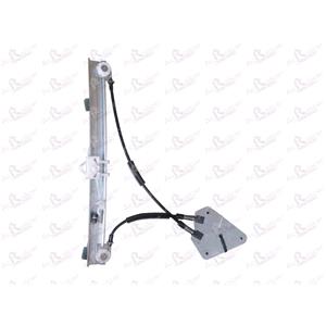 Window Regulators, Rear Left Electric Window Regulator Mechanism (without motor) for VW Polo (6R_), 2009 , 4 Door Models, One Touch/AntiPinch Version, holds a motor with 6 or more pins, AC Rolcar