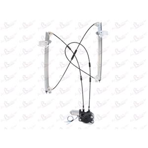 Window Regulators, Front Right Electric Window Regulator (with motor) for RENAULT MEGANE II (BM0/1_, CM0/1_), 2002 2008, 2 Door Models, WITHOUT One Touch/Antipinch, motor has 2 pins/wires, AC Rolcar