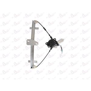 Window Regulators, Front Right Electric Window Regulator (with motor) for HONDA CIVIC VII Hatchback (EU_, EP_), 2000 2006, 4 Door Models, WITHOUT One Touch/Antipinch, motor has 2 pins/wires, AC Rolcar