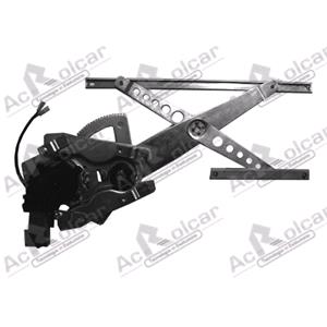Window Regulators, Front Left Electric Window Regulator (with motor) for MITSUBISHI L200 (K__T), 1996 2003, 2 Door Models, WITHOUT One Touch/Antipinch, motor has 2 pins/wires, AC Rolcar