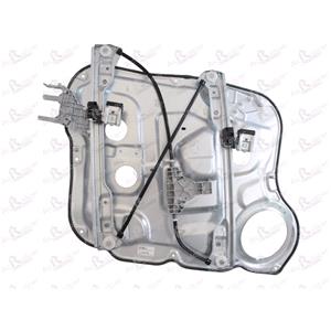 Window Regulators, Front Left Electric Window Regulator Mechanism (without motor, panel with mechanism) for HYUNDAI SANTA FÉ (CM),  2006 2012, 4 Door Models, WITHOUT One Touch/Antipinch, holds a standard 2 pin/wire motor, AC Rolcar