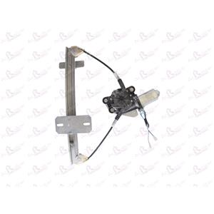 Window Regulators, Rear Right Electric Window Regulator (with motor) for HONDA CIVIC VII, 2001 2005, 4 Door Models, WITHOUT One Touch/Antipinch, motor has 2 pins/wires, AC Rolcar