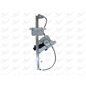 Window Regulators, Front Left Electric Window Regulator (with motor, one touch operation) for Peugeot 207 (WA_, WC_),  2006 2012, 4 Door Models, One Touch Version, motor has 6 or more pins, AC Rolcar