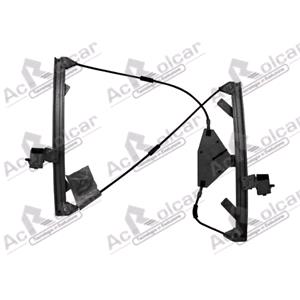 Window Regulators, Front Right Electric Window Regulator Mechanism (without motor) for MITSUBISHI COLT VI,  2004 2012, 2 Door Models, One Touch/AntiPinch Version, holds a motor with 6 or more pins, AC Rolcar
