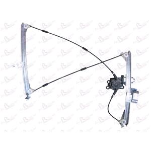 Window Regulators, Front Right Electric Window Regulator (with motor) for Peugeot 206 CC (D), 2000 2010, 2 Door Models, WITHOUT One Touch/Antipinch, motor has 2 pins/wires, AC Rolcar