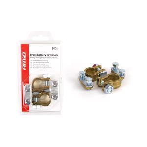 Car Battery Accessories, Brass Battery Terminals 600A   Twin Pack, AMIO