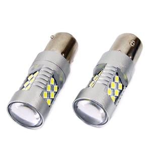 Bulbs   by Bulb Type, AMIO 12 24V 6,5W P21W BA15s 24smd LED Bulb   Twin Pack, AMIO