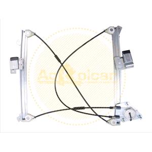 Window Regulators, Front Right Electric Window Regulator Mechanism (without motor,  door only) for VW Polo (6R_), 2009 2017, 2 Door Models, One Touch/AntiPinch Version, holds a motor with 6 or more pins, AC Rolcar