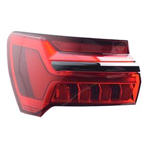 Lights, Left Rear Lamp (Outer, On Quarter Panel, LED, With Dynamic Indicator, With Black Trim, Original Equipment) for Audi A6 2018 Onwards, 