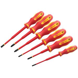 VDE Screwdrivers, Draper 02167 Ergo Plus Slimline VDE Approved Fully Insulated Screwdrivers Set   6 Piece   , Draper