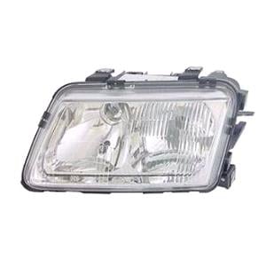 Lights, Left Headlamp (Reflector Type, Halogen, Without Fog Lamp, Takes H7/H1 Bulbs, Original Equipment) for Audi A3 1996 2000, 
