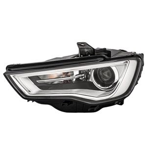 Lights, Left Headlamp (Bi Xenon, Takes D3S Bulb, Grey Bezel, With Curve Light, With LED Daytime Running Light, Supplied Without LED Module, Original Equipment) for Audi A3 Saloon 2012 2016, 