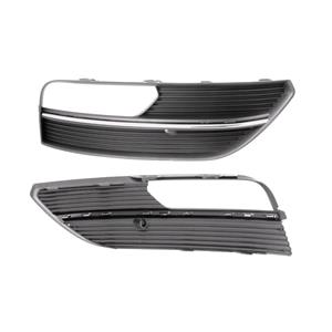 Grilles, A3 2012 Onwards RH (Drivers Side) Front Bumper Grille, With Hole For Fog Lamp, Matte Black, 