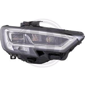 Lights, Left Headlamp (Full LED, Supplied Without LED Control Modules, Original Equipment) for Audi A3 3 Door 2016 on, 