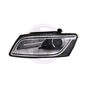 Lights, Left Headlamp (Bi Xenon, Takes D3S Bulb, With Curve Light, Original Equipment) for Audi Q5 2013 2016, 