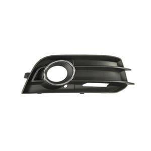 Grilles, Audi A1 3 Door 2010 2015 Front Bumper Grille R.H. (Drivers Side) Grained, Matt Black, With Hole For Fog Lamp, With Chrome Trim, Not For S Line Models, 