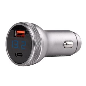 Chargers And Power Supply, Portable Fast Charging 12/24V 20W USB C and USB Car Charger with Voltmeter, AMIO