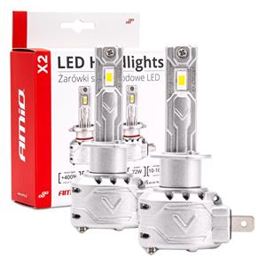 Bulbs   by Bulb Type, AMIO X2 Series 12V 72W H1 6500K LED Bulb   Twin Pack, AMIO