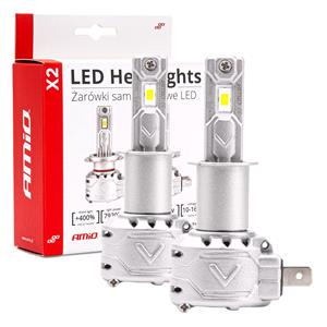 Bulbs   by Bulb Type, AMIO X2 Series 12V 72W H3 6500K LED Bulb   Twin Pack, AMIO