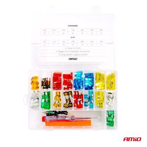 Fuses, 150 Piece Fuse Set with Voltage Tester and Grabber, AMIO