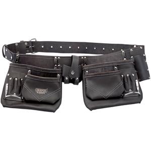 Tool Pouches & Rolls, Draper Expert 03138 Oil Tanned leather Double Pouch Tool Belt, Draper