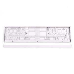 Registration Plates, Metallic White Number Plate Holder, AMIO