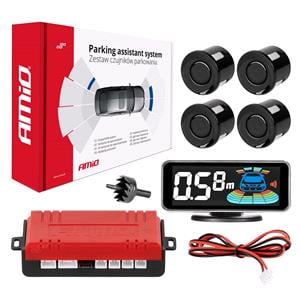 Parking Sensors, 3D Display Parking Assistant System with 4 Sensors   BLACK, AMIO