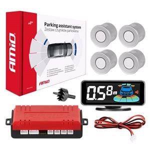 Parking Sensors, 3D Display Parking Assistant System with 4 Sensors   SILVER, AMIO