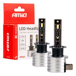 Bulbs   by Bulb Type, AMIO H mini Series 12V 50W H1 6500K LED Bulbs   Twin Pack, AMIO