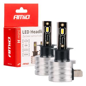 Bulbs   by Bulb Type, AMIO H mini Series 12V 50W H3 6500K LED Bulbs   Twin Pack, AMIO