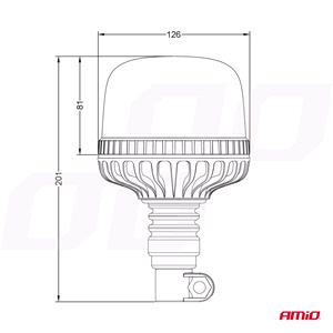 12/24V 24-LED Flex Pipe Clear Warning Beacon - IP66