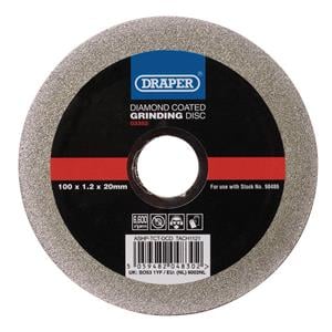 Chainsaw Files, Draper 03352 Diamond Coated Grinding Disc, 100 x 1.2 x 20mm, Draper