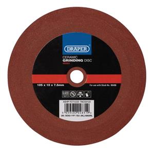 Grinding Discs, Draper 03353 Ceramic Grinding Disc, 105 x 10 x 7.5mm, Draper