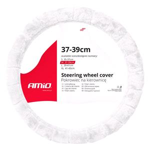 Steering Wheel Covers, Steering Wheel Cover   Fluffy White   37 39cm, AMIO