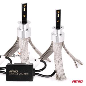 AMIO Flex+ Series 12/24V 50W H1 6000K Canbus LED Headlight Bulbs - Twin Pack