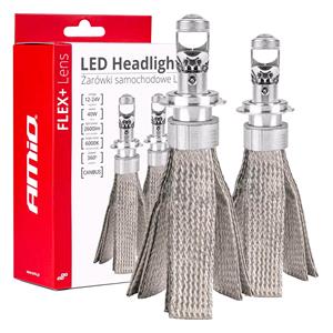 Bulbs   by Bulb Type, AMIO Flex+ Series 12/24V 40W H7/H18 6000K Headlight LED Bulbs with Lens   Twin Pack, AMIO